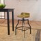 Contemporary Home Living Adjustable Geometric Base Barstool - 29.25" - Brown and Black